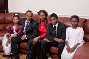 Pastor Adelaja with his wife and children 