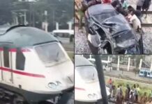 TRAIN SMASHES CAR IN LAGOS, 55-YEAR-OLD DRIVER ESCAPES