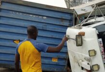 LAGOS TRAGEDY! MOTHER, CHILD CRUSHED TO DEATH AS TWO CONTAINER TRUCKS OVERTURN